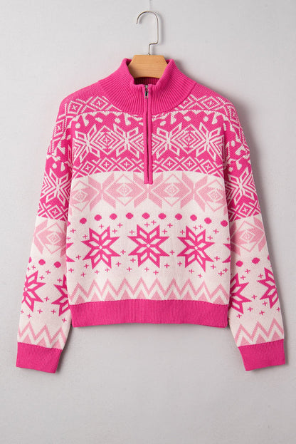 Mila Quarter Zip Collard Sweater - Hello Beautiful BoutiqueSweatersThreaded Pear