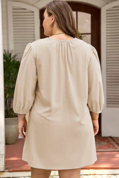 Mila Scallop Detail Mini PLUS Dress - Hello Beautiful BoutiquePlus Size Mini DressesThreaded Pear