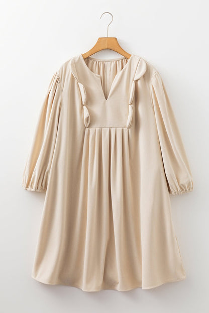 Mila Scallop Detail Mini PLUS Dress - Hello Beautiful BoutiquePlus Size Mini DressesThreaded Pear