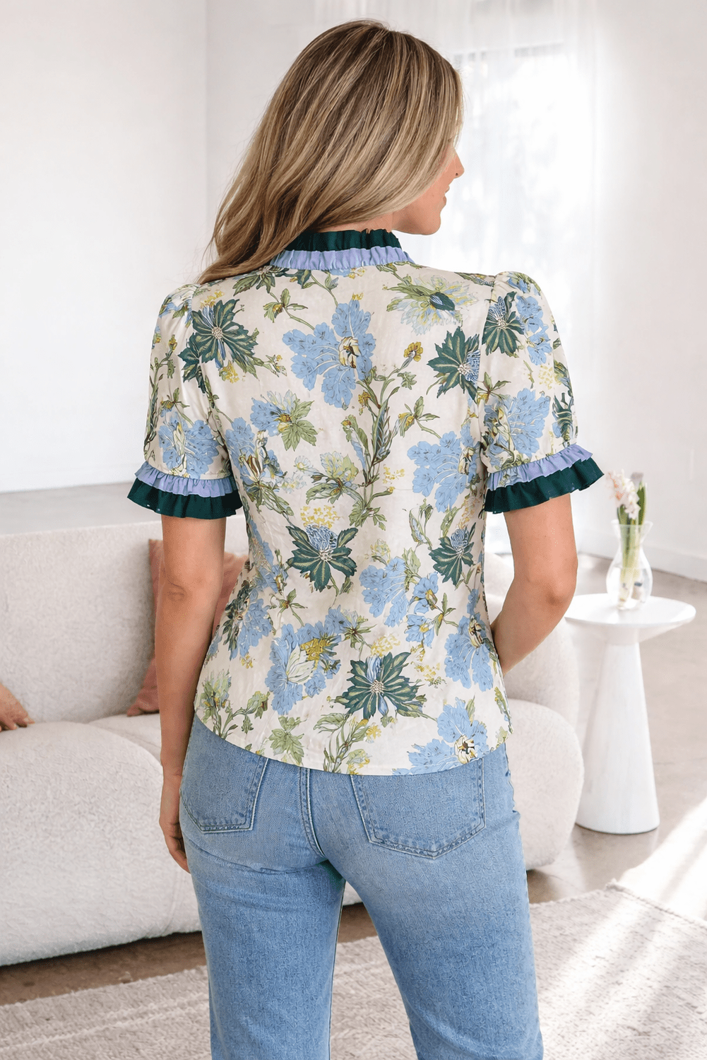 Mila Trim Short Sleeve Blouse - Hello Beautiful BoutiqueBlouses & ShirtsThreaded Pear