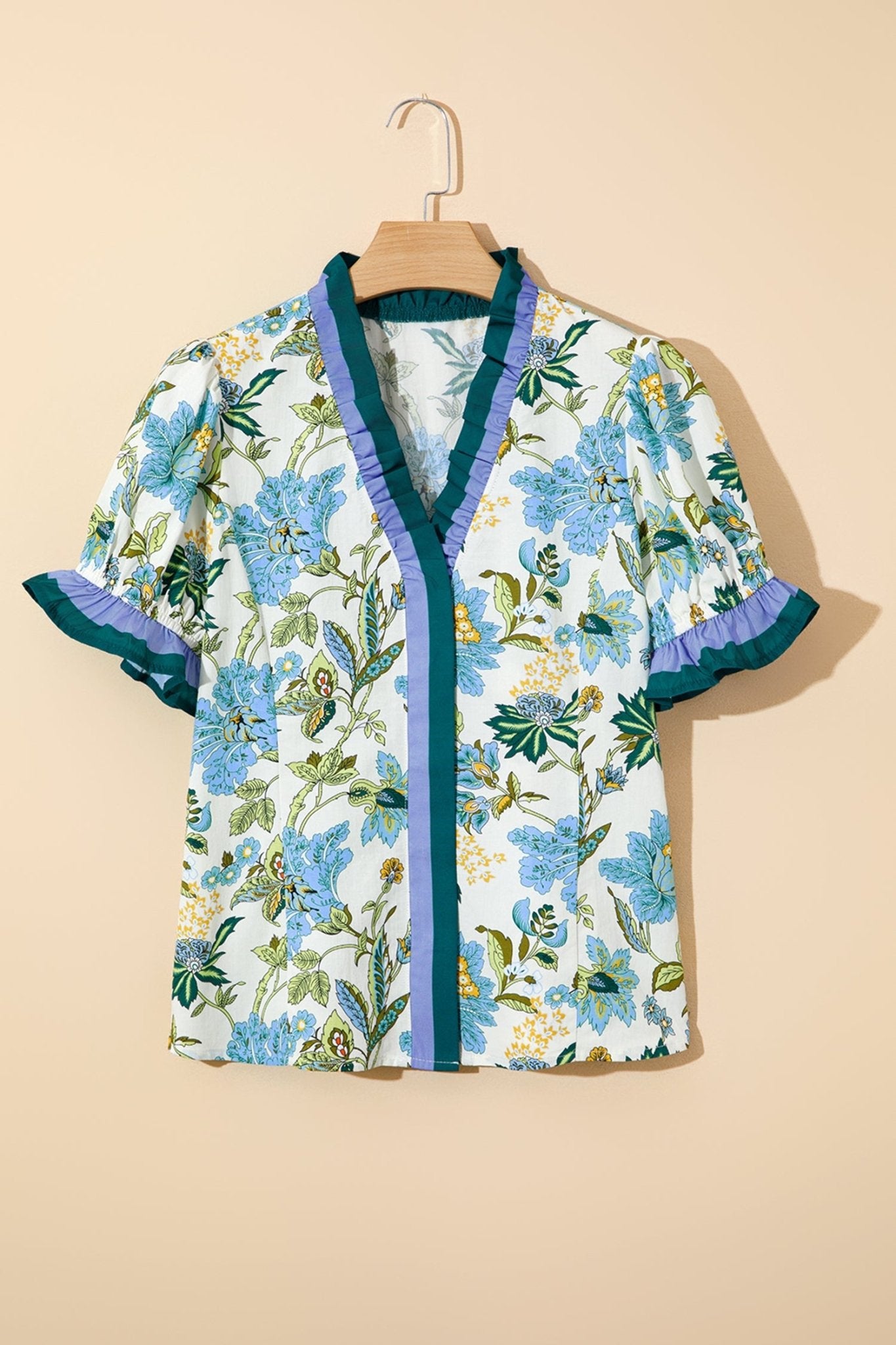 Mila Trim Short Sleeve Blouse - Hello Beautiful BoutiqueBlouses & ShirtsThreaded Pear
