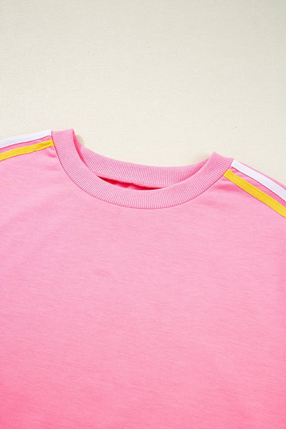 Milan Contrast Crewneck T Shirt - Hello Beautiful BoutiquePant SetsThreaded Pear