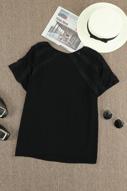 Milan Eyelet Short Sleeves Top - Hello Beautiful BoutiqueTops & TeesThreaded Pear