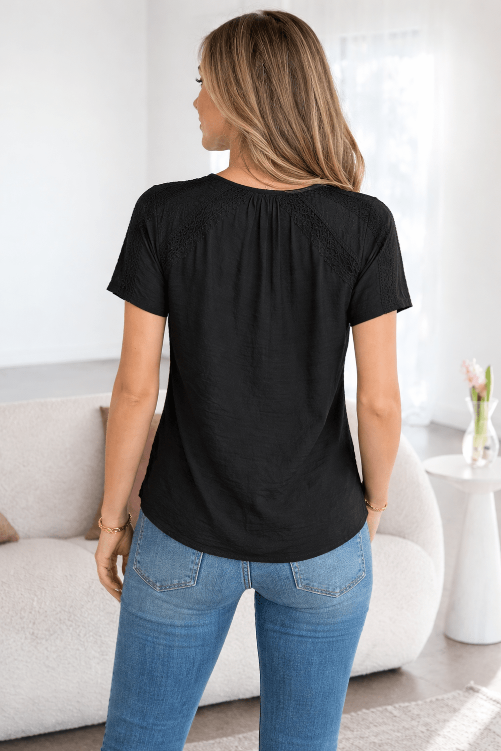 Milan Eyelet Short Sleeves Top - Hello Beautiful BoutiqueTops & TeesThreaded Pear