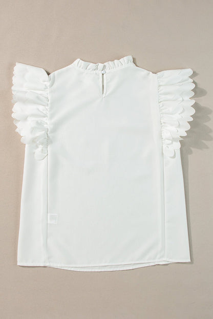Milan Scalloped Ruffle Sleeve Top - Hello Beautiful Boutique20% OFFThreaded Pear
