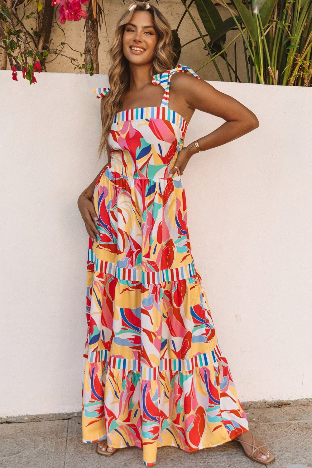 Milan Striped Trim Maxi Sundress - Hello Beautiful BoutiqueMaxi DressesThreaded Pear