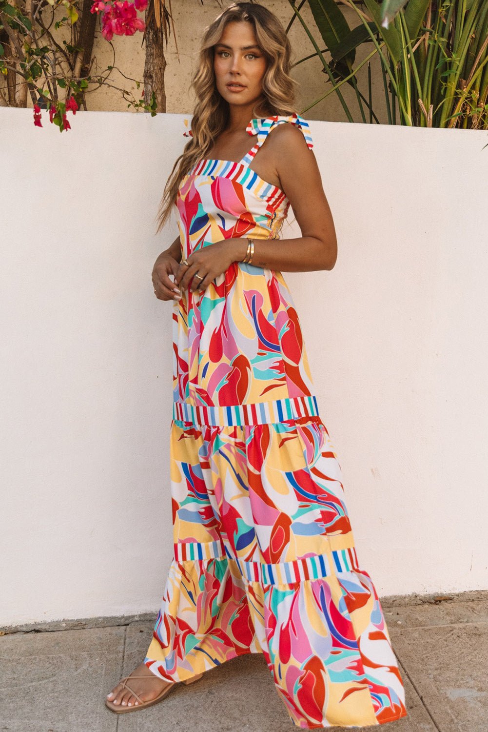 Milan Striped Trim Maxi Sundress - Hello Beautiful BoutiqueMaxi DressesThreaded Pear