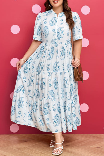 Milana Short Sleeve Maxi PLUS Dress - Hello Beautiful BoutiquePlus Size Maxi DressesThreaded Pear