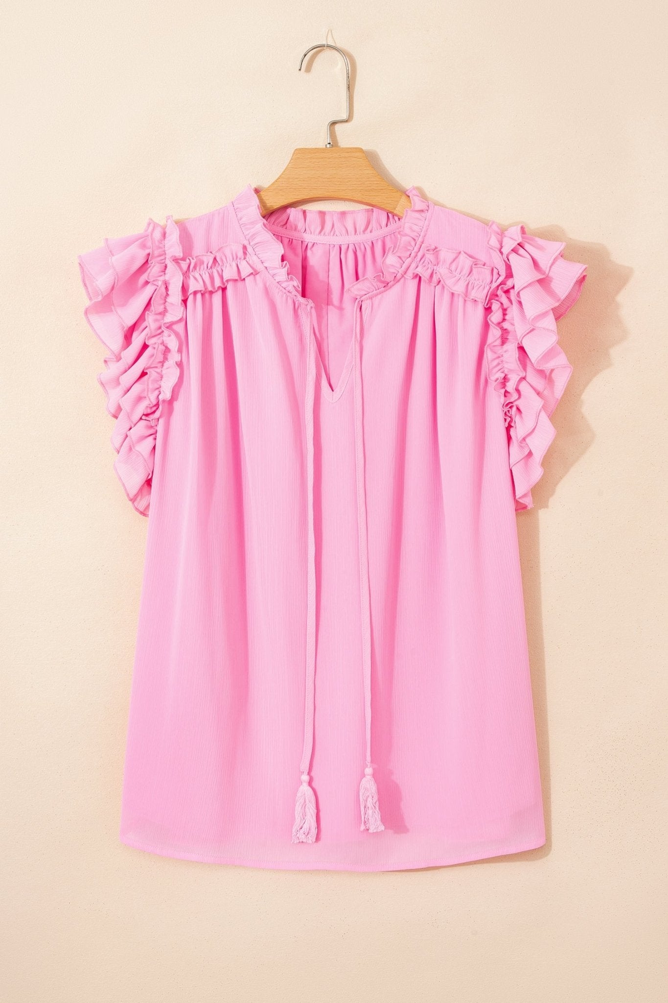 Milena Ruffle Short Sleeve PLUS Blouse - Hello Beautiful BoutiquePlus Size Blouses & ShirtsThreaded Pear