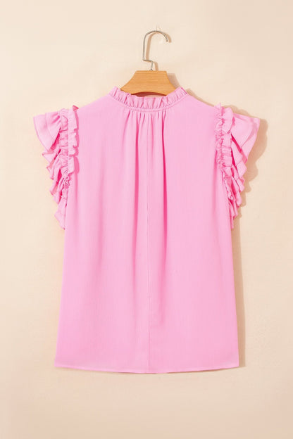 Milena Ruffle Short Sleeve PLUS Blouse - Hello Beautiful BoutiquePlus Size Blouses & ShirtsThreaded Pear