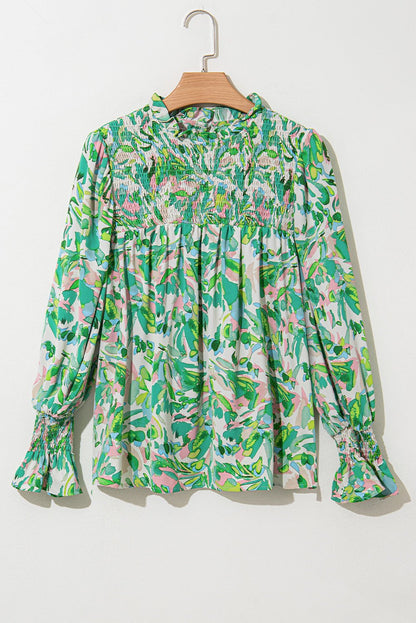 Milena Sleeve Shirred Mock Blouse - Hello Beautiful Boutique15% OFFThreaded Pear