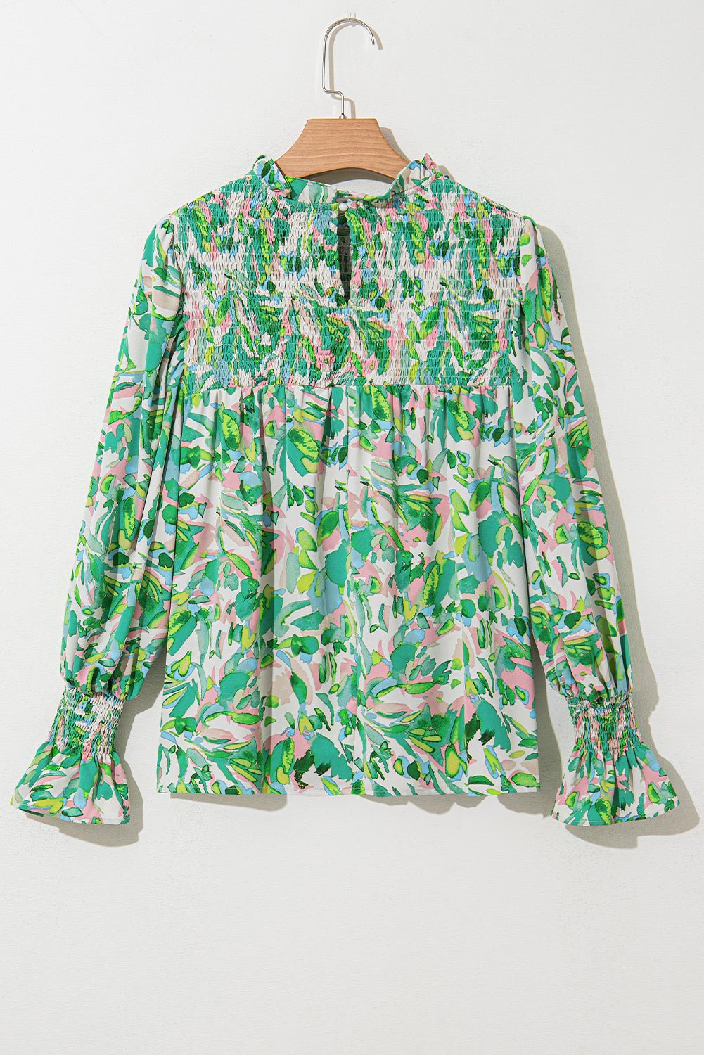 Milena Sleeve Shirred Mock Blouse - Hello Beautiful Boutique15% OFFThreaded Pear