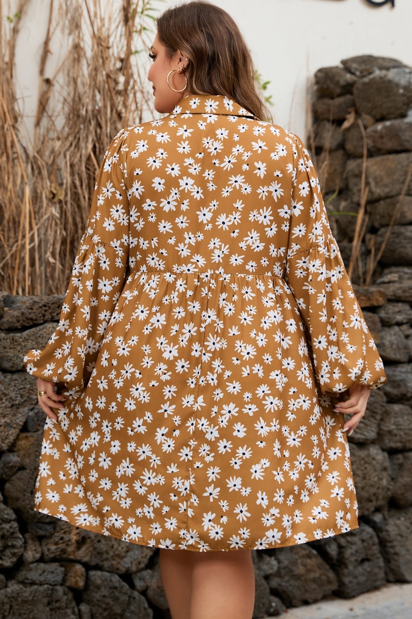 Miley Print Puff Sleeve PLUS Dress - Hello Beautiful BoutiquePlus Size Mini DressesThreaded Pear