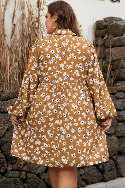 Miley Print Puff Sleeve PLUS Dress - Hello Beautiful BoutiquePlus Size Mini DressesThreaded Pear
