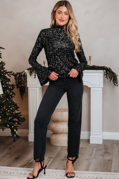 Mira Back Bell Sleeve Top - Hello Beautiful BoutiqueLong Sleeve TopsThreaded Pear