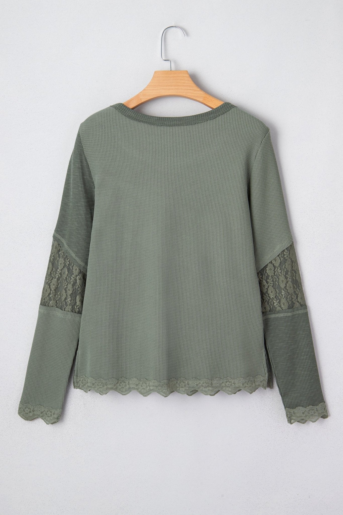 Miriam Ribbed Lace Patchwork Long Sleeve Top - Hello Beautiful BoutiqueLong Sleeve TopsThreaded Pear