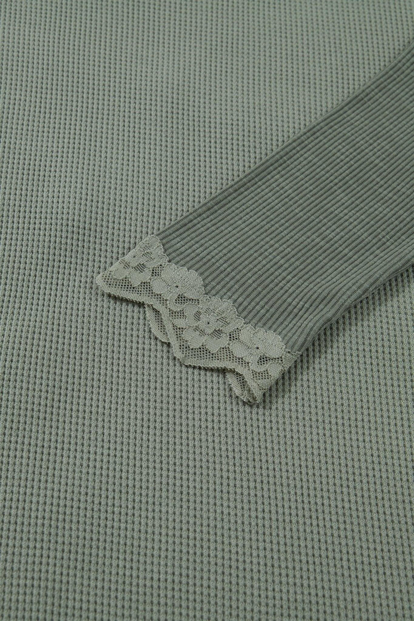 Miriam Ribbed Lace Patchwork Long Sleeve Top - Hello Beautiful BoutiqueLong Sleeve TopsThreaded Pear