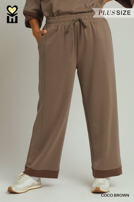 Modal & Tencel Colorblock Straight Pants - Hello Beautiful BoutiqueLounge/ ActiveUmgee