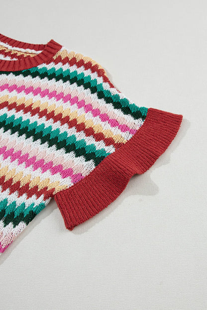 Molly Sleeve Colorful Textured Sweater - Hello Beautiful BoutiqueSweatersThreaded Pear