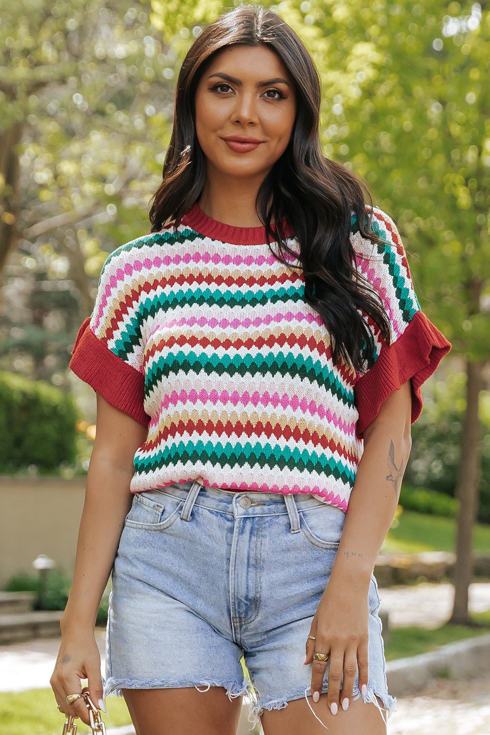 Molly Sleeve Colorful Textured Sweater - Hello Beautiful BoutiqueSweatersThreaded Pear