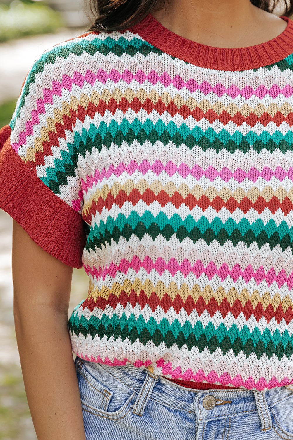 Molly Sleeve Colorful Textured Sweater - Hello Beautiful BoutiqueSweatersThreaded Pear