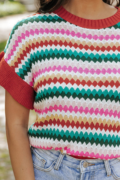 Molly Sleeve Colorful Textured Sweater - Hello Beautiful BoutiqueSweatersThreaded Pear