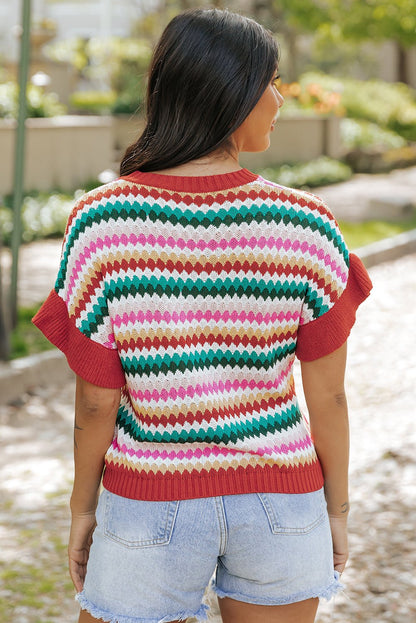 Molly Sleeve Colorful Textured Sweater - Hello Beautiful BoutiqueSweatersThreaded Pear