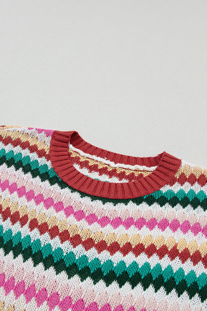 Molly Sleeve Colorful Textured Sweater - Hello Beautiful BoutiqueSweatersThreaded Pear