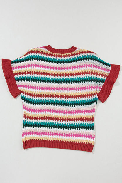 Molly Sleeve Colorful Textured Sweater - Hello Beautiful BoutiqueSweatersThreaded Pear
