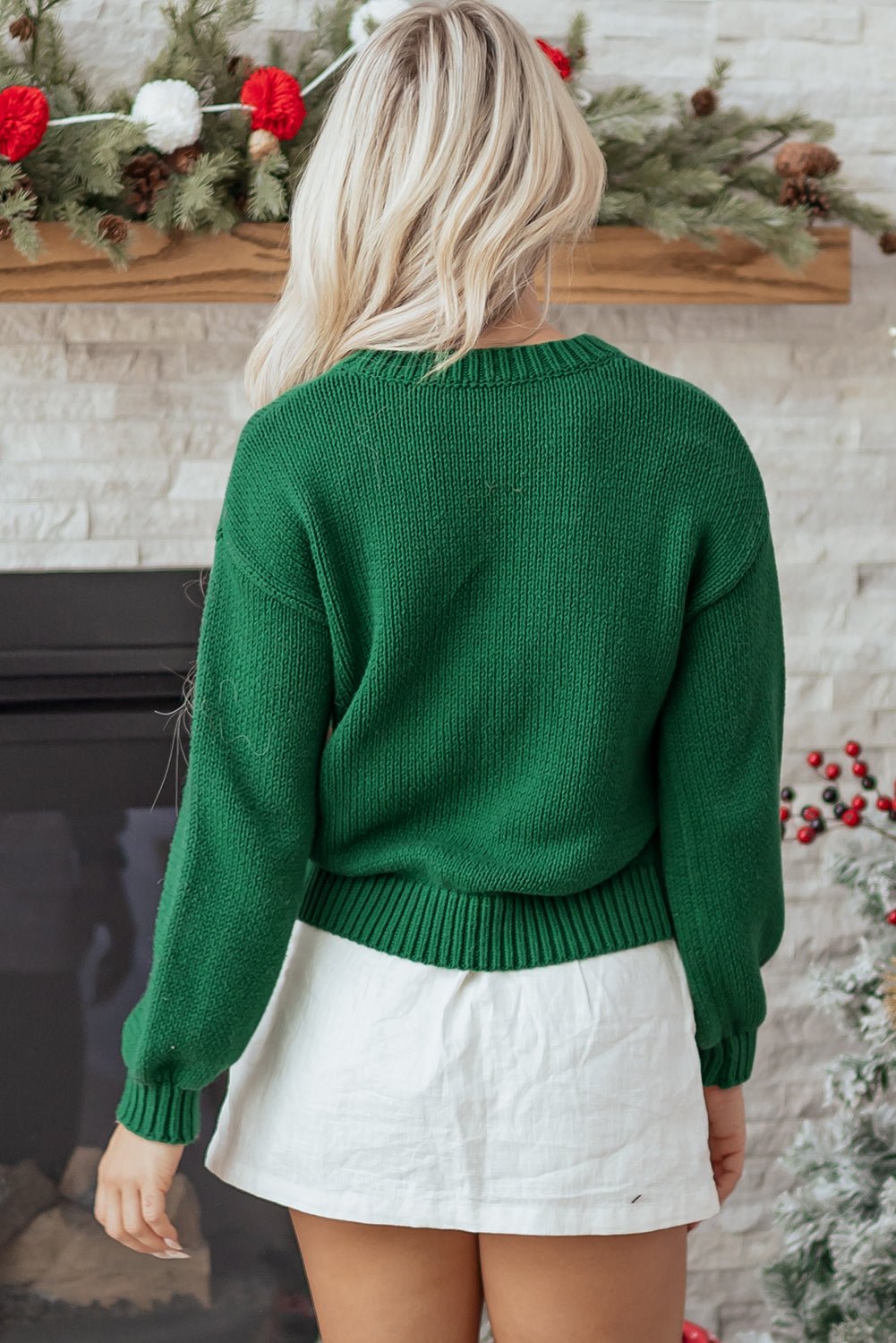 Monamara Bow Graphic Christmas Sweater - Hello Beautiful BoutiqueSweatersThreaded Pear