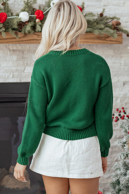 Monamara Bow Graphic Christmas Sweater - Hello Beautiful BoutiqueSweatersThreaded Pear