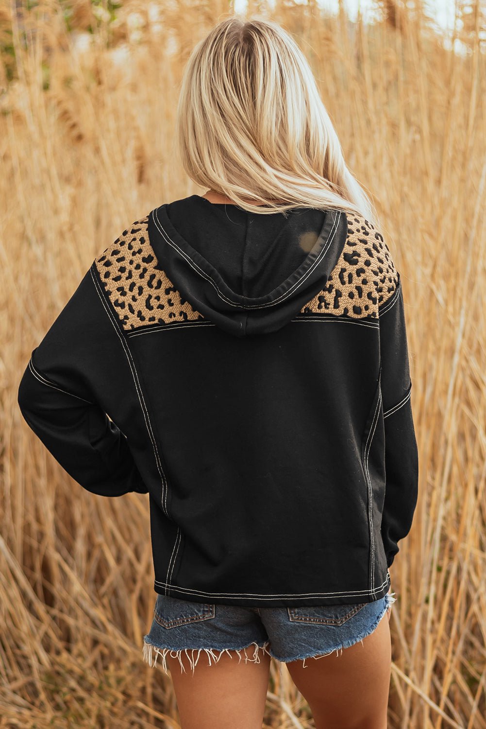 Monanaya Cuff Quarter Zip Hoodie - Hello Beautiful BoutiqueSweatshirts & HoodiesThreaded Pear