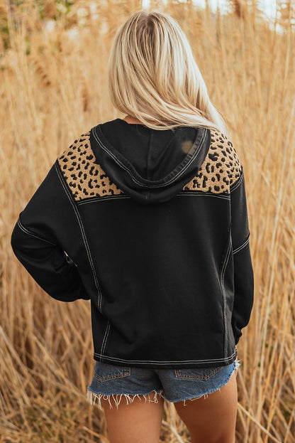 Monanaya Cuff Quarter Zip Hoodie - Hello Beautiful BoutiqueSweatshirts & HoodiesThreaded Pear