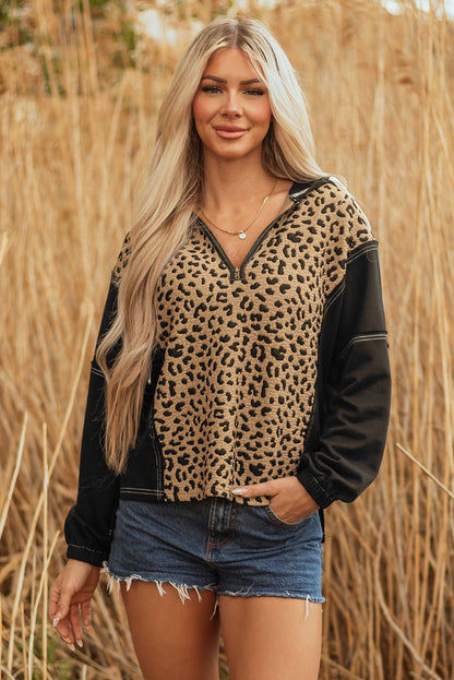 Monanaya Cuff Quarter Zip Hoodie - Hello Beautiful BoutiqueSweatshirts & HoodiesThreaded Pear