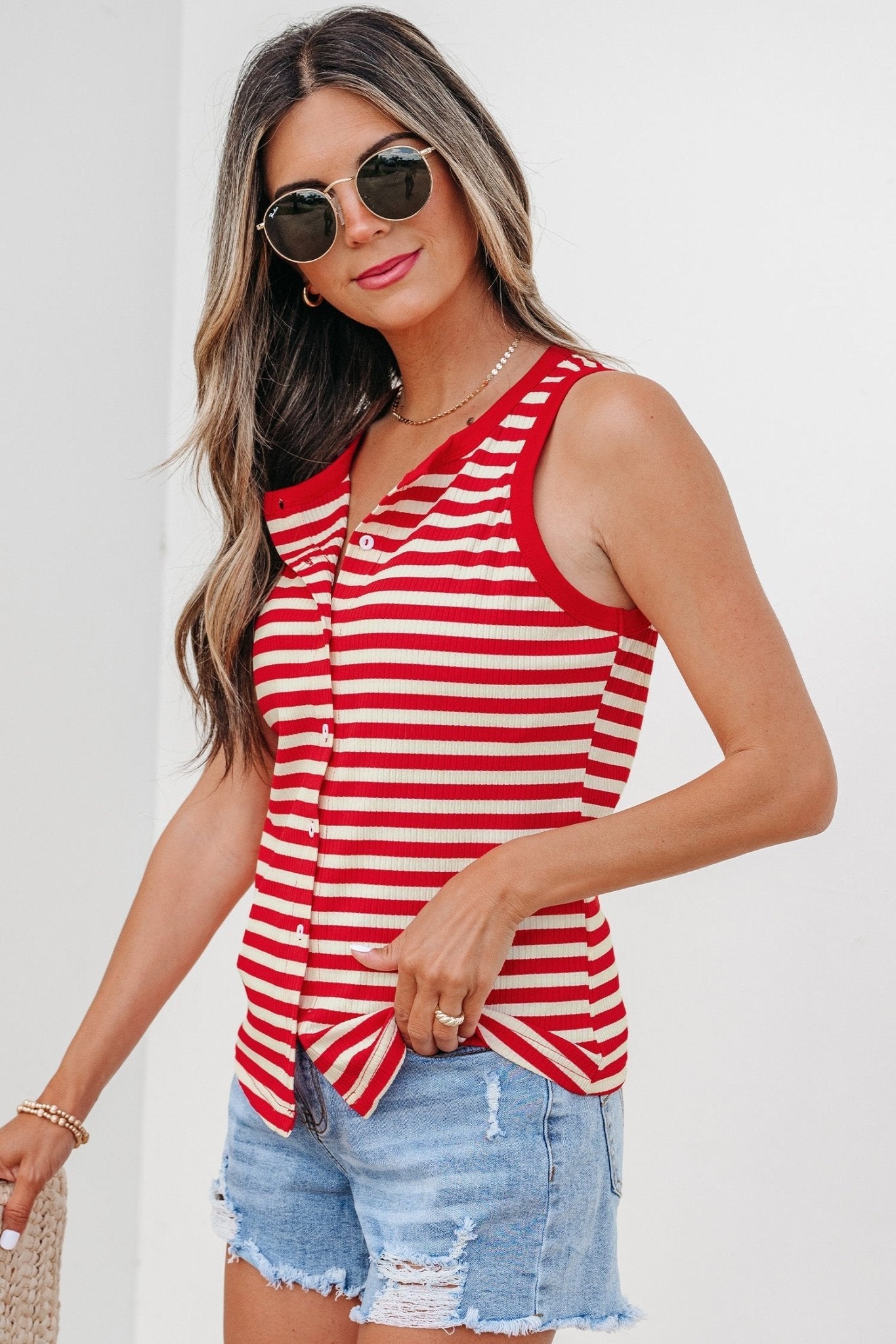 Monica Ribbed Knit Tank Top - Hello Beautiful BoutiqueTank TopsThreaded Pear