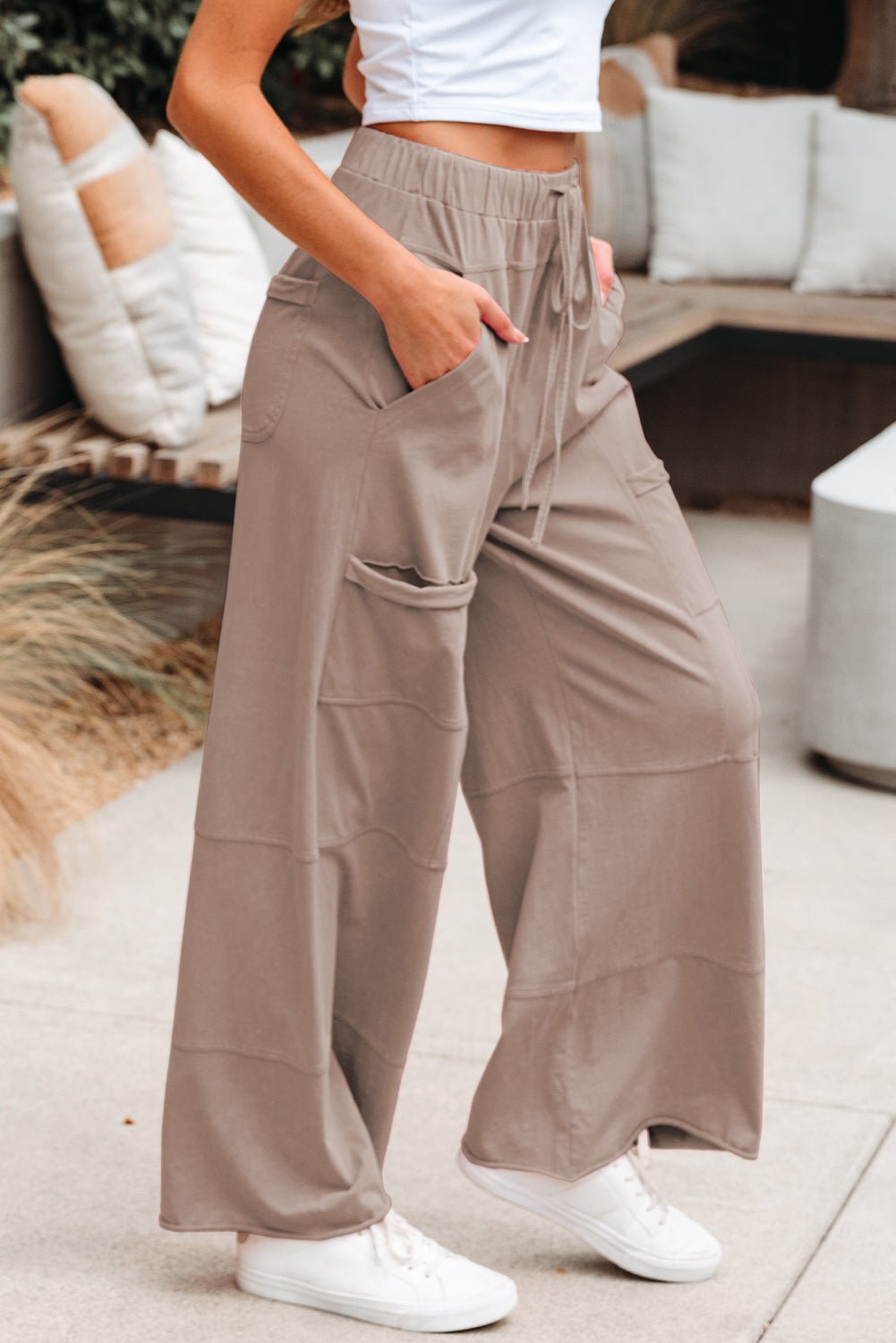 Monica Wide Leg Cargo Pants - Hello Beautiful BoutiquePants & CulotteThreaded Pear
