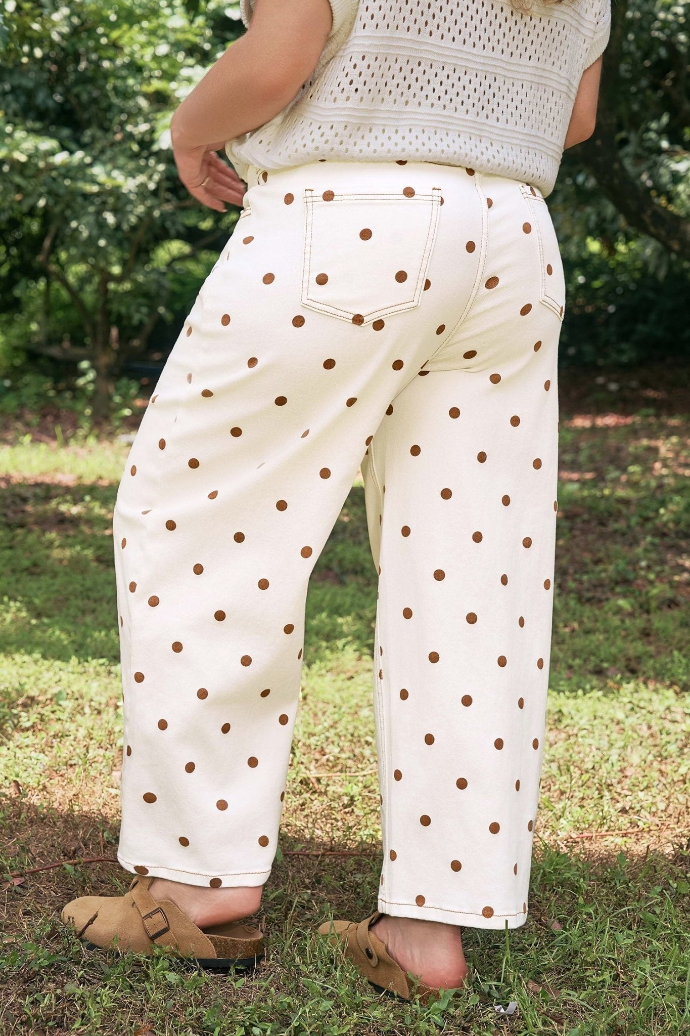 Monroe Dot Print Barrel PLUS Jeans - Hello Beautiful BoutiquePlus Size BottomsThreaded Pear
