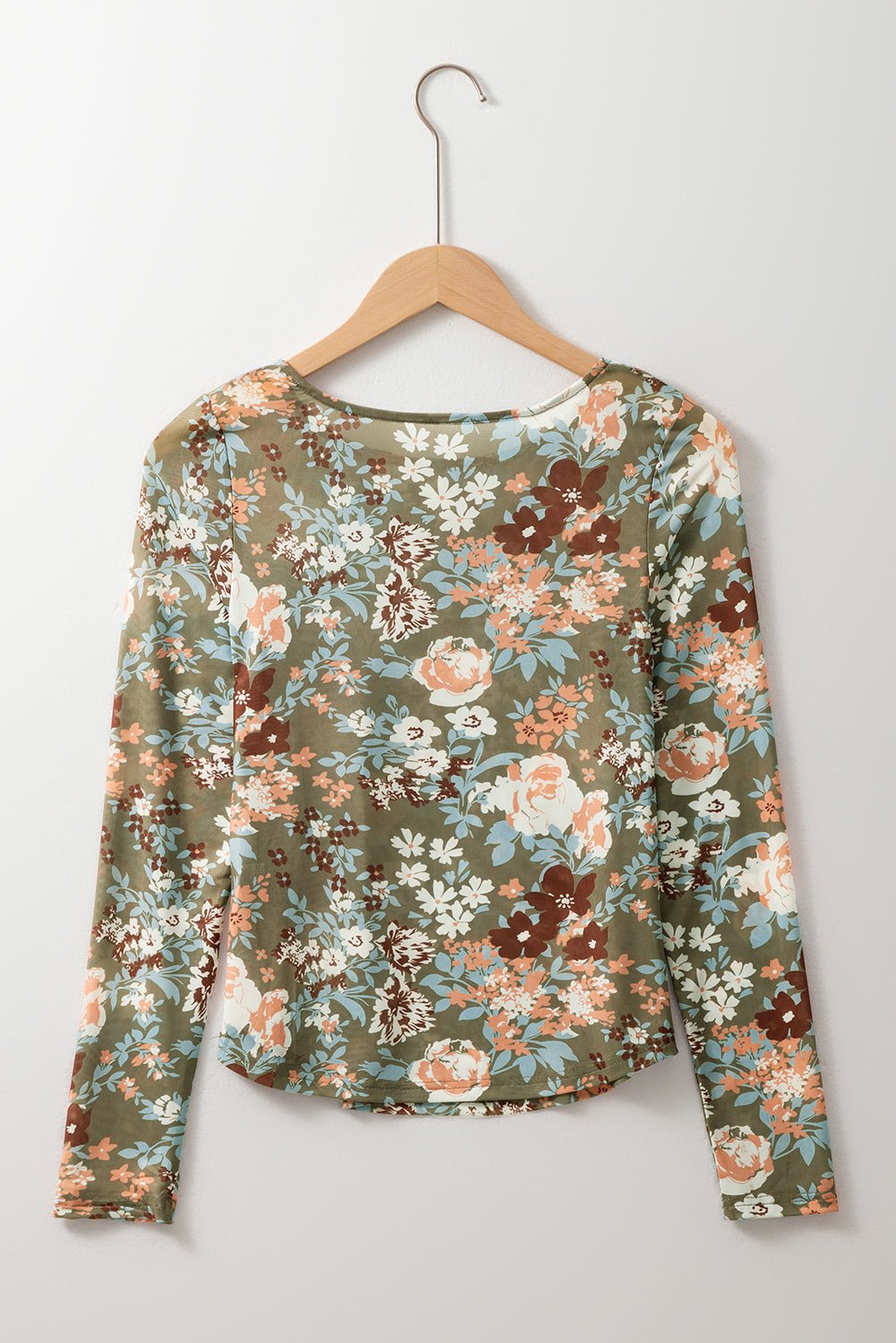 Monroe Print Mesh Fitted Long Sleeve Top - Hello Beautiful BoutiqueLong Sleeve TopsThreaded Pear