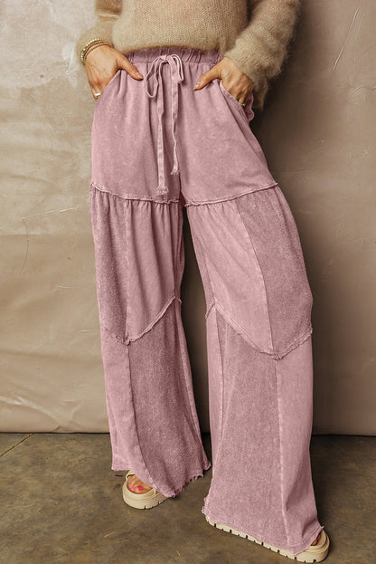 Murphy Leg Patchwork Drawstring Pants - Hello Beautiful BoutiquePants & CulotteThreaded Pear