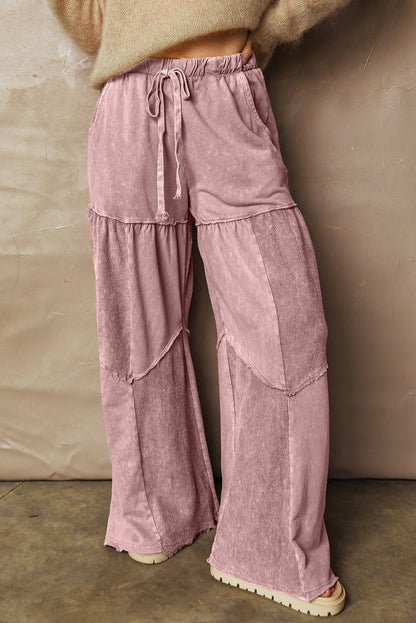 Murphy Leg Patchwork Drawstring Pants - Hello Beautiful BoutiquePants & CulotteThreaded Pear