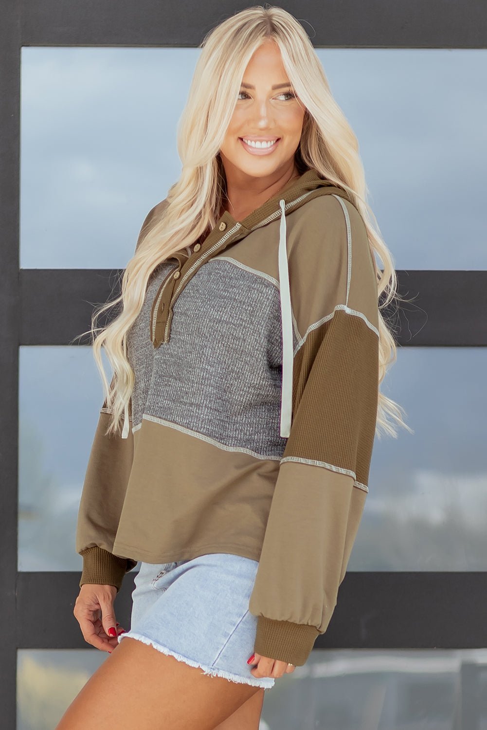 Myrabella Exposed Seam Half Pullover - Hello Beautiful BoutiqueSweatshirts & HoodiesThreaded Pear