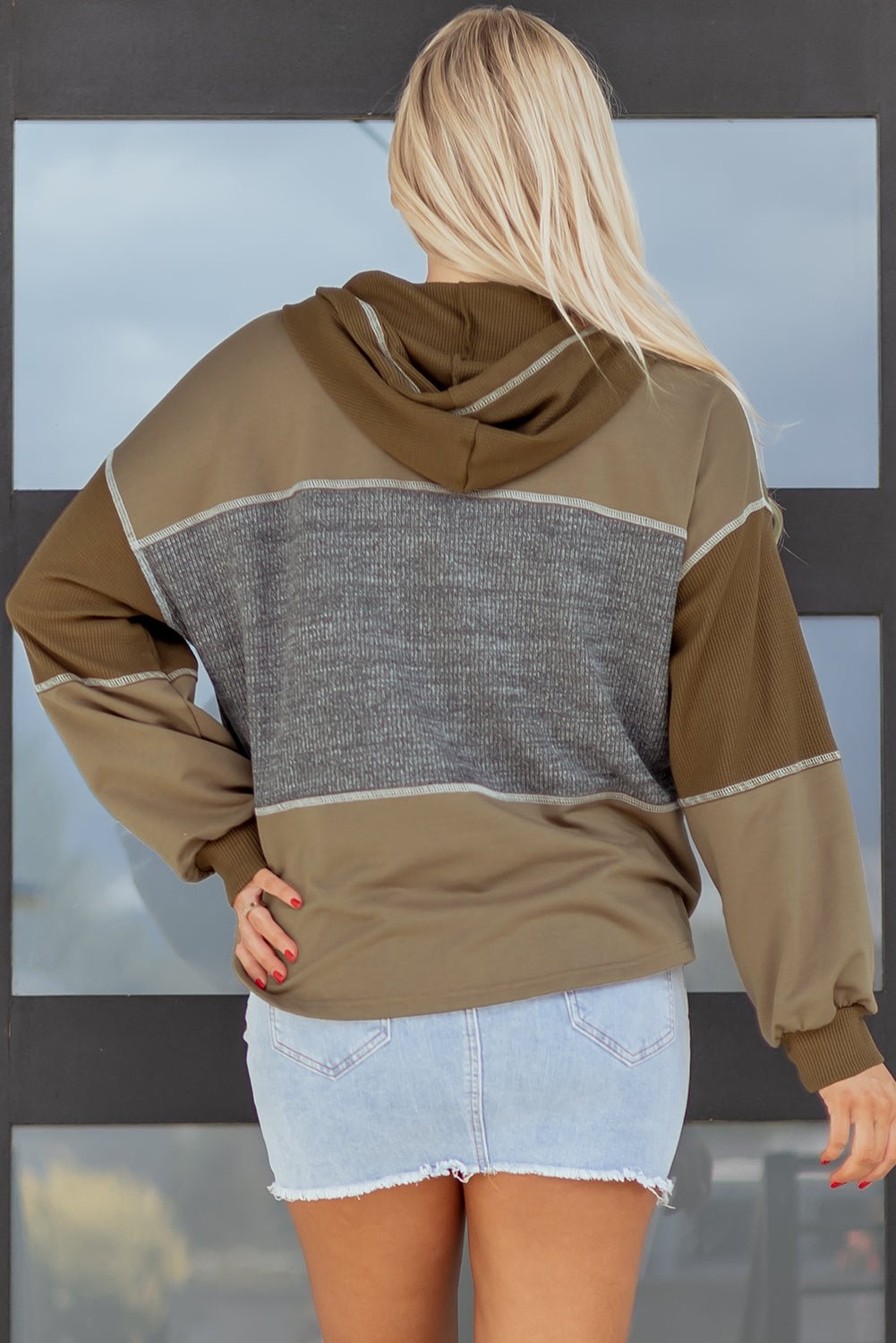 Myrabella Exposed Seam Half Pullover - Hello Beautiful BoutiqueSweatshirts & HoodiesThreaded Pear