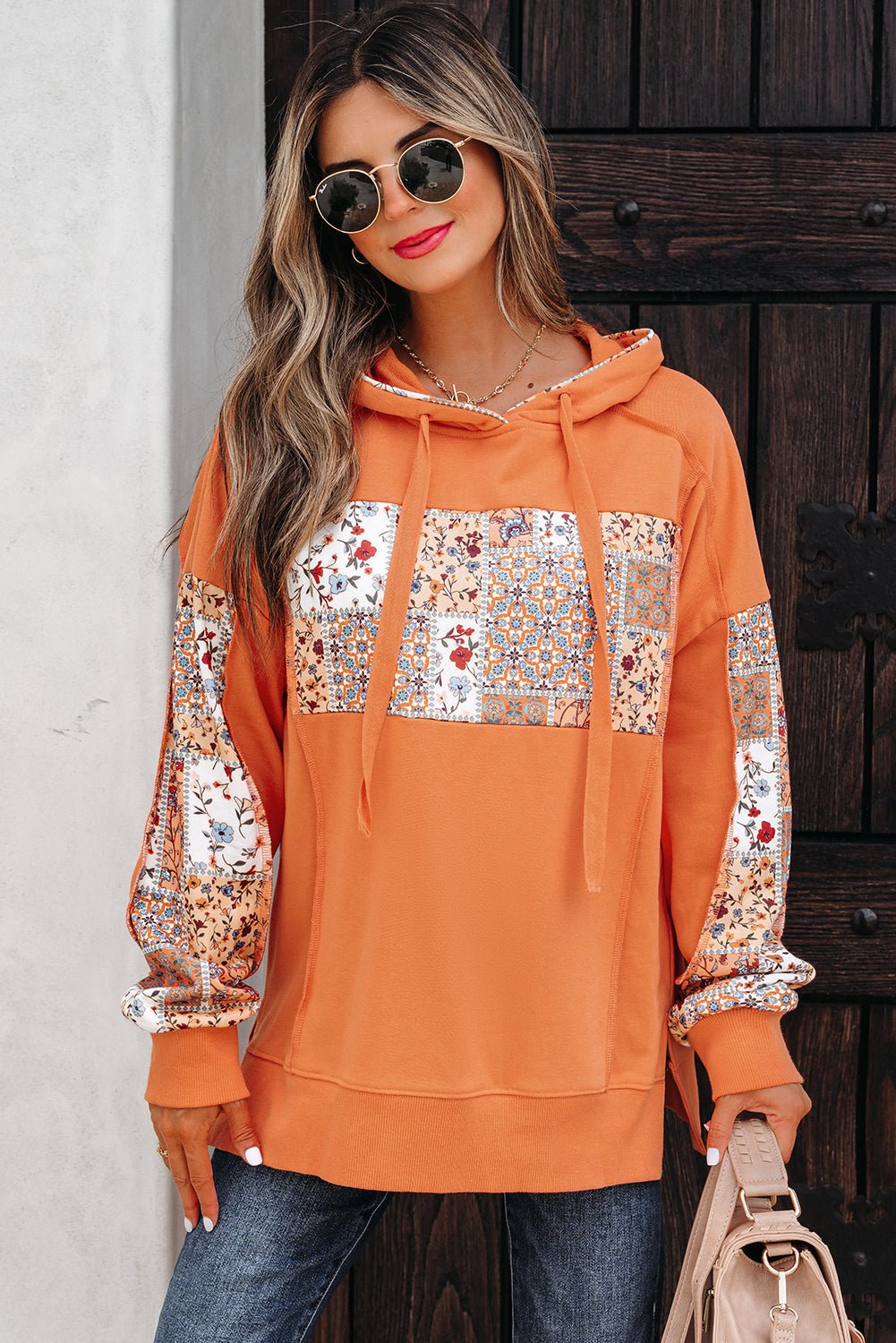 Myrassa Side Slit Drawstring Hoodie - Hello Beautiful BoutiqueSweatshirts & HoodiesThreaded Pear