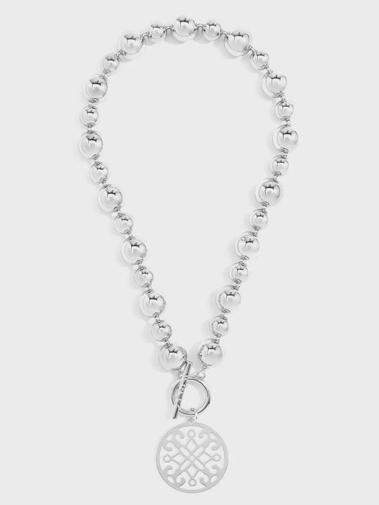Metal Ornate Pendant Necklace N2516