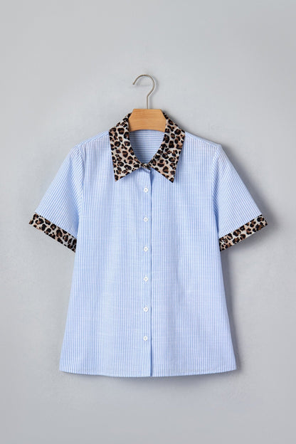 Nadia Collar Short Sleeve Shirt - Hello Beautiful BoutiqueBlouses & ShirtsThreaded Pear