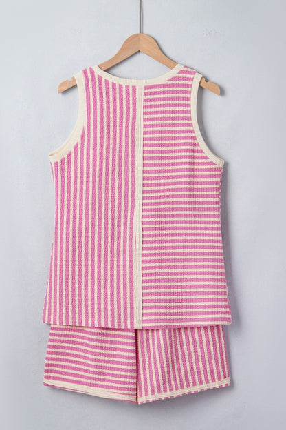Nala Contrast Trim Casual Tank Set - Hello Beautiful BoutiqueShort SetsThreaded Pear