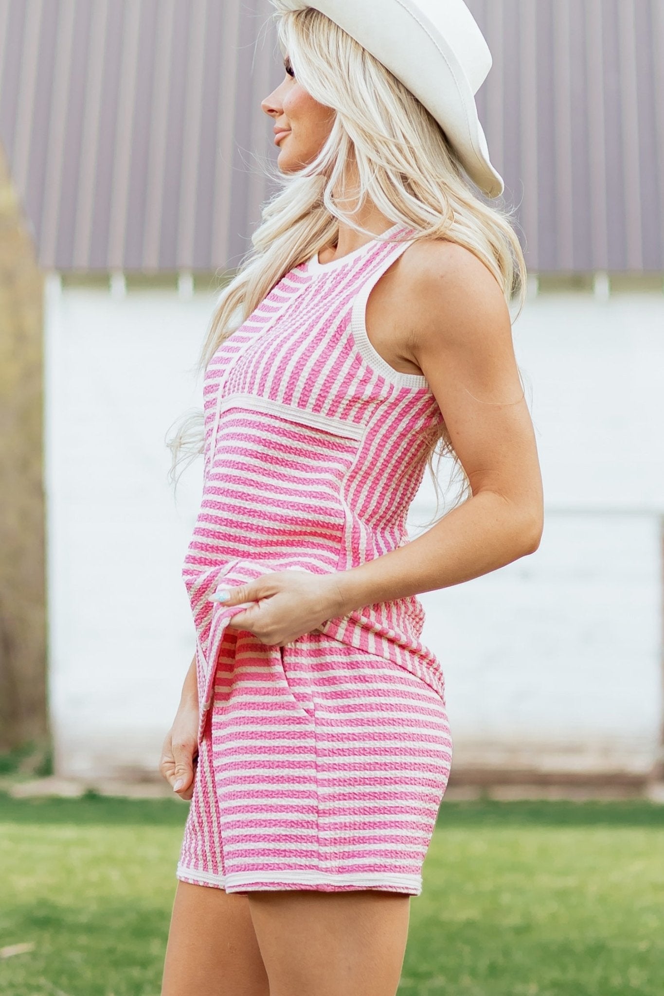 Nala Contrast Trim Casual Tank Set - Hello Beautiful BoutiqueShort SetsThreaded Pear