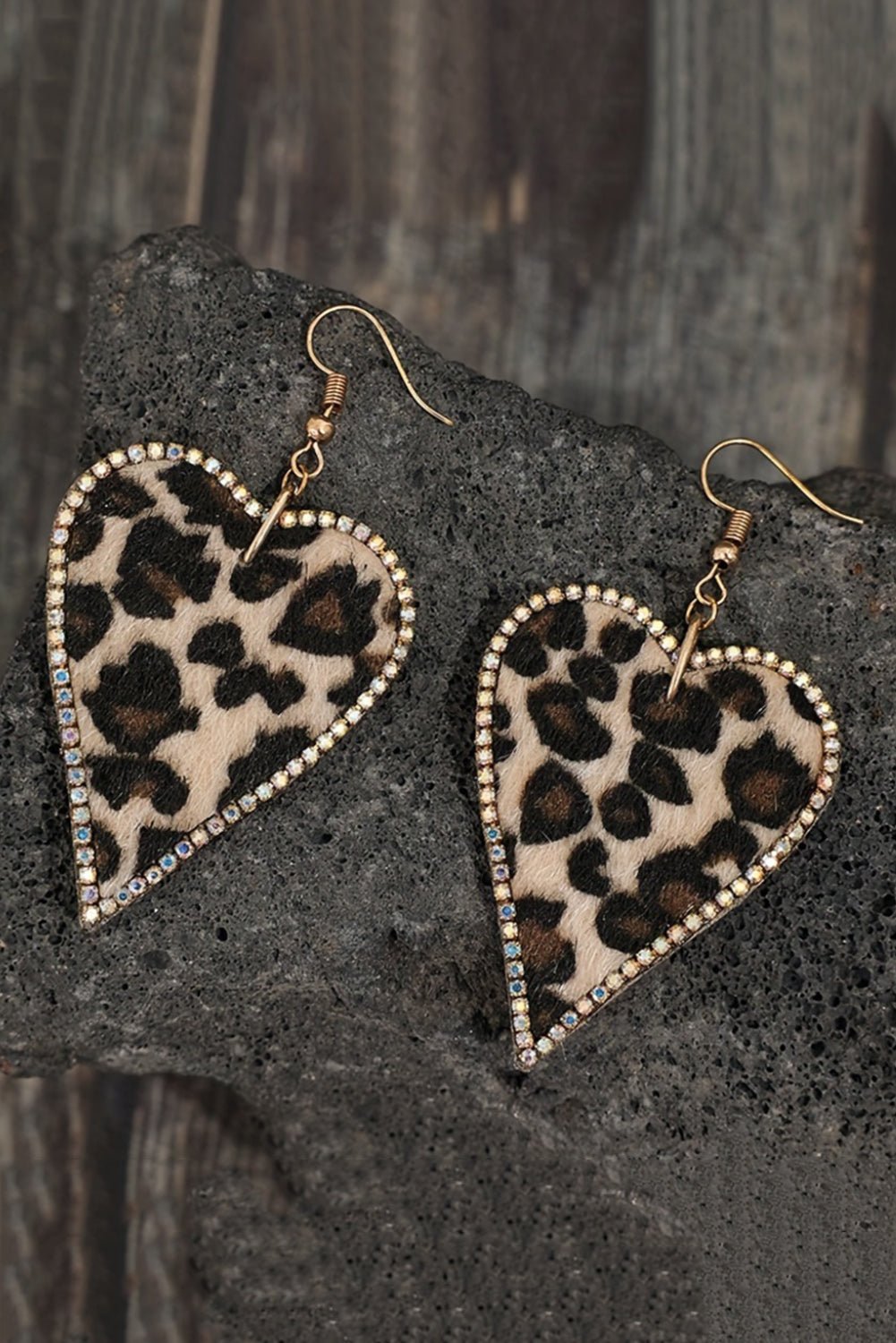 Natalie Print Heart Shape Earrings - Hello Beautiful BoutiqueJewelryThreaded Pear
