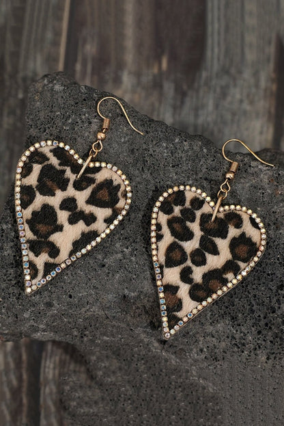Natalie Print Heart Shape Earrings - Hello Beautiful BoutiqueJewelryThreaded Pear