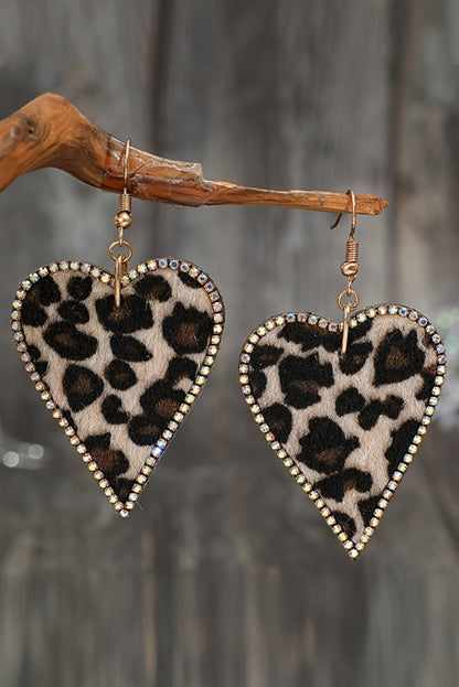 Natalie Print Heart Shape Earrings - Hello Beautiful BoutiqueJewelryThreaded Pear